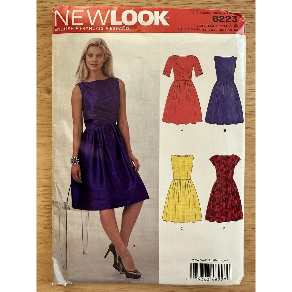 New‎ Look Pattern 6223 Misses' Dress Size 8-18 UC FF